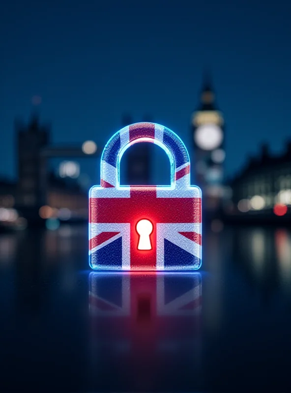 Conceptual image of a padlock with the UK flag overlaid, symbolizing encryption and data security policies.
