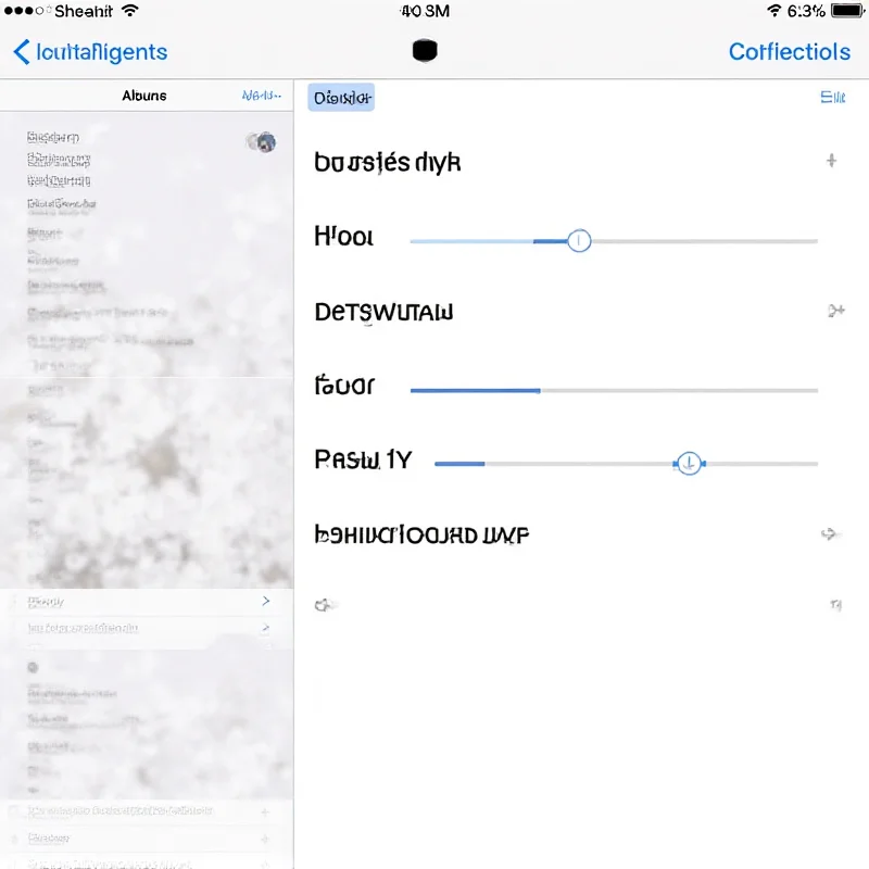 Screenshot of the Apple Photos app interface on an iPad, showcasing various editing tools and album organization options.