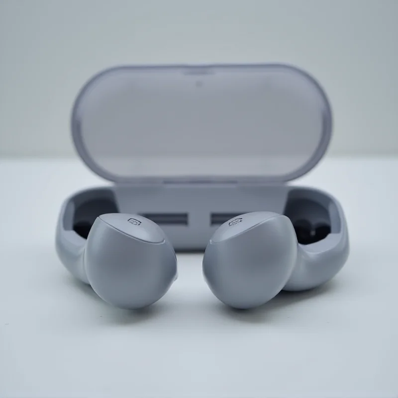A close-up of the Honor Earbuds Open, showcasing its open-ear design and sleek, modern aesthetics.