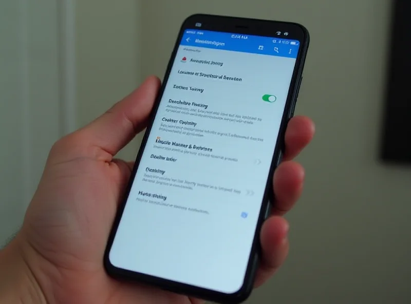 Smartphone with location services settings displayed on the screen.