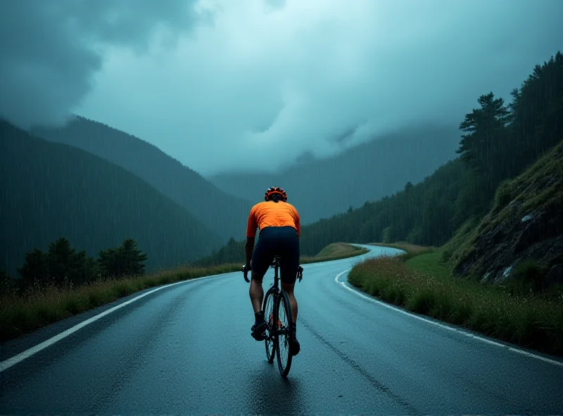 A cyclist grimacing as they climb a steep hill during the Tour de France.