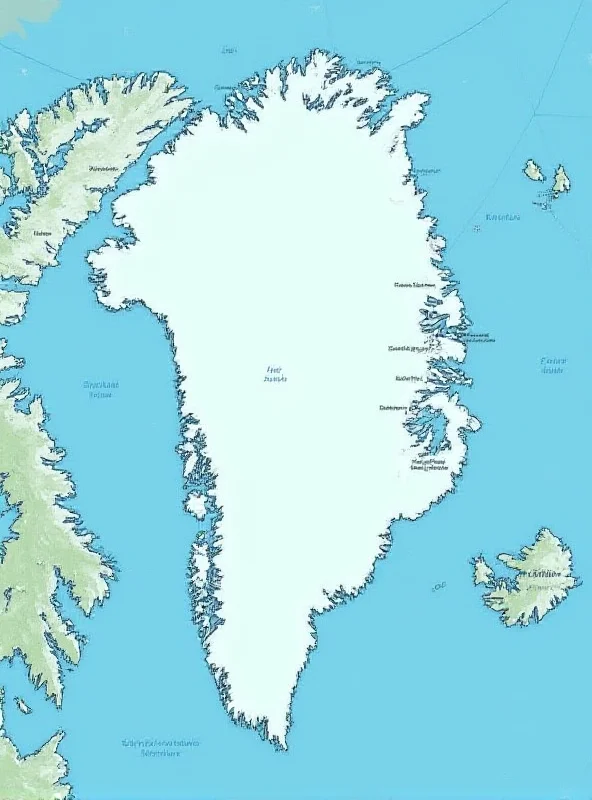 Map of Greenland highlighting its location.