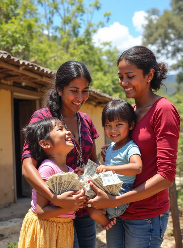 A family in Guatemala receiving remittances from the United States.