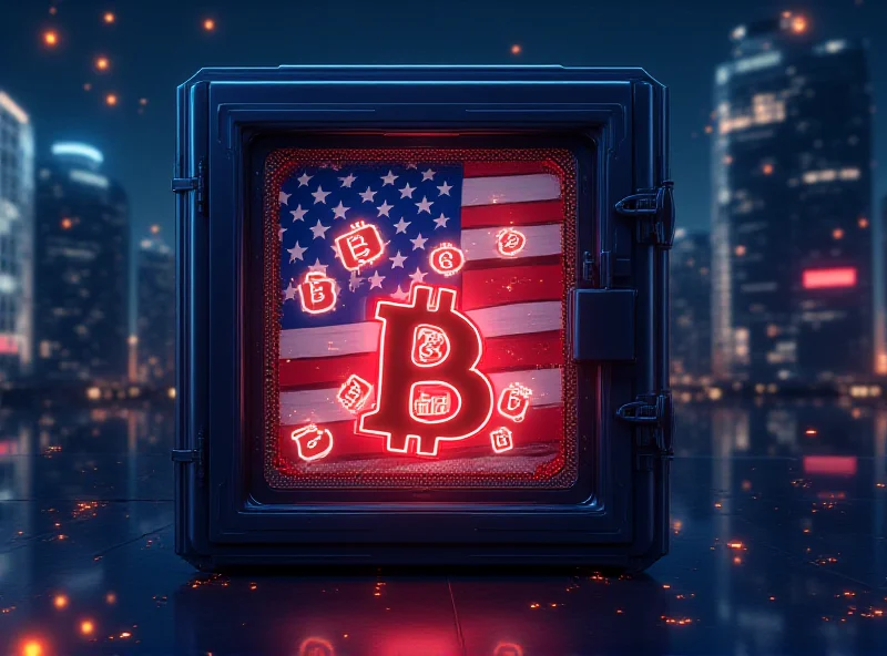 Illustration of a digital coin vault with the American flag