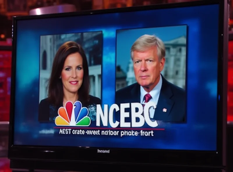 Image of a television screen displaying MSNBC logo with Nicolle Wallace and Rachel Maddow.
