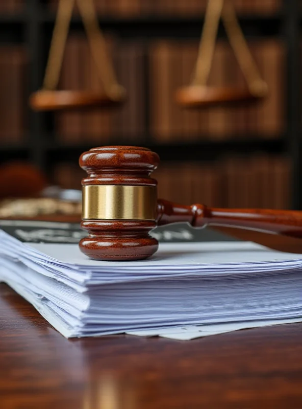 A gavel resting on a stack of legal documents, symbolizing a class action lawsuit.