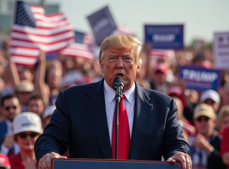 Donald Trump speaking at a rally