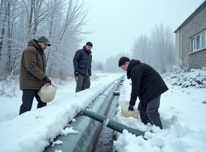 Damaged water pipeline in Donetsk