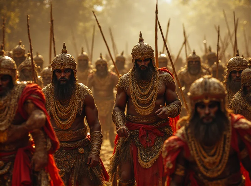 Scene from Peter Brooks' Mahabharata film, 'The Battle to End All Battles'