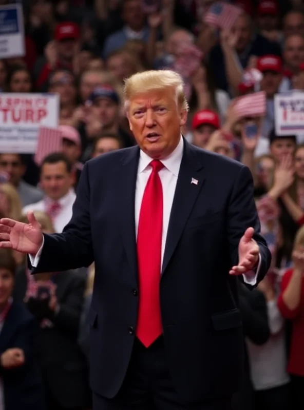 Donald Trump addressing a crowd at a rally
