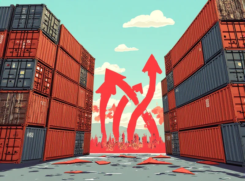 Illustration of tariffs impacting global trade.
