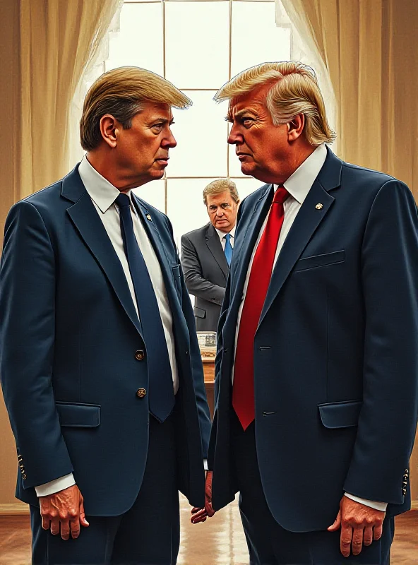 Illustration of Donald Trump and Volodymyr Zelensky meeting at the White House, focusing on their attire.
