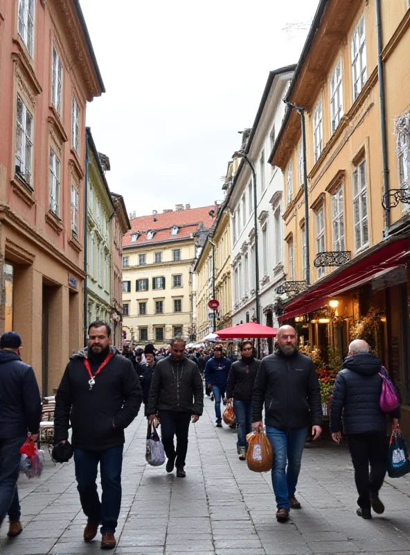 People walking in Prague, Czech Republic
