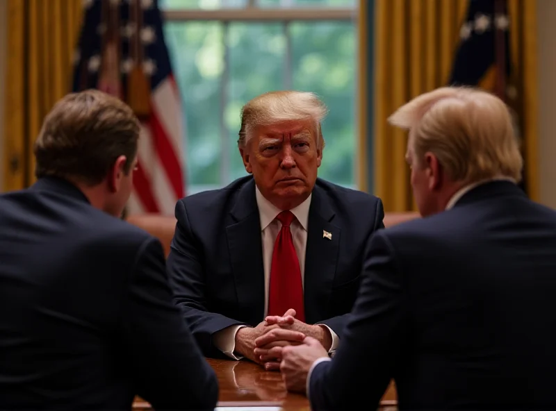 Image of President Trump, Vice President Vance, and President Zelensky sitting in the Oval Office, looking tense and engaged in a heated discussion.