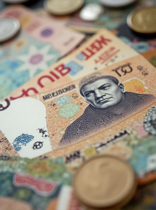 Close-up of Uzbek currency, the Som, symbolizing financial matters