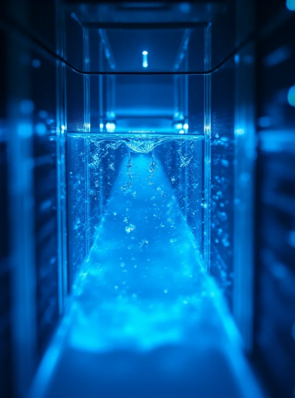 Conceptual image of liquid cooling technology in a data center.
