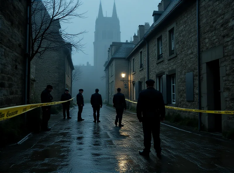 Scene of a police investigation in a Belgian town, focusing on a missing person case.