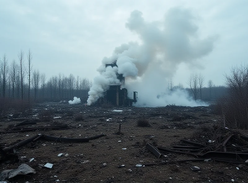 Damaged Ukrainian energy infrastructure after a missile strike